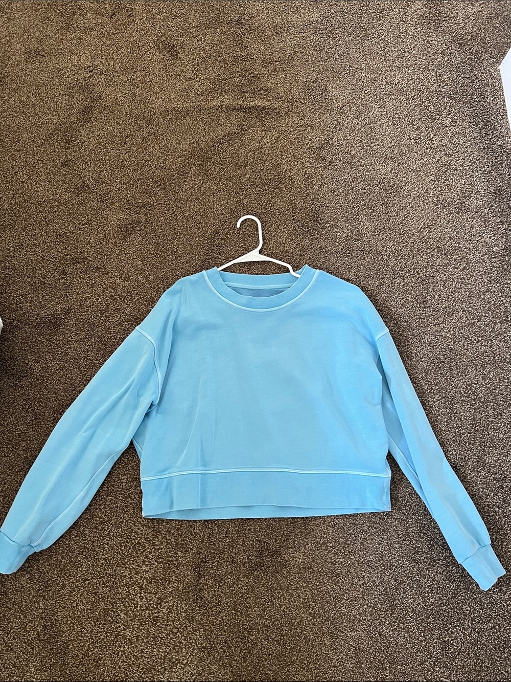 lululemon athletica Light Blue Cropped Crew Sweater